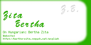 zita bertha business card